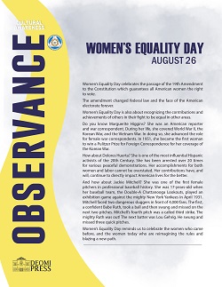 Image of 2022 Women's Equality Day Facts Mini Poster